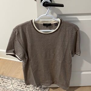 Ted Baker Taupe T-Shirt with Cream Trim